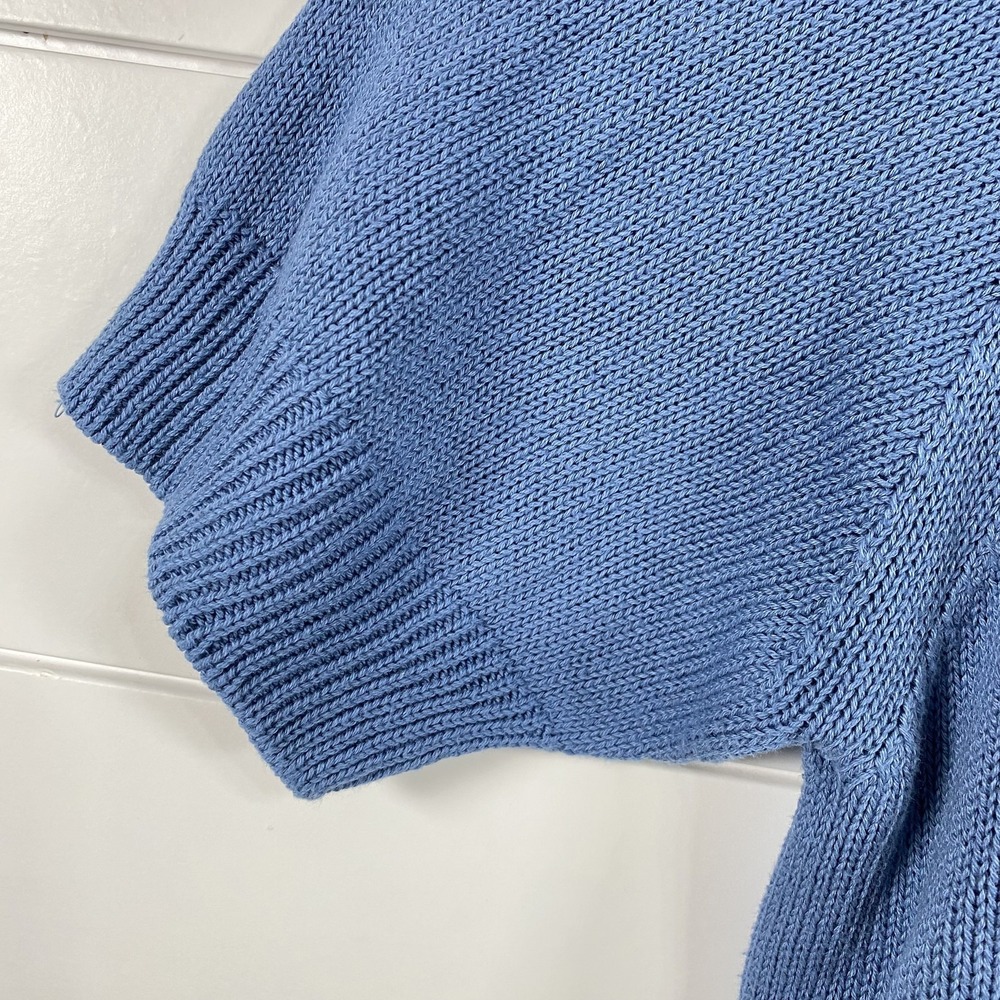 Baraka & Ziggy Sweater Womens Large Blue Short Sleeve Knit Pullover Italy Cotton - Picture 2 of 9